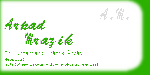 arpad mrazik business card